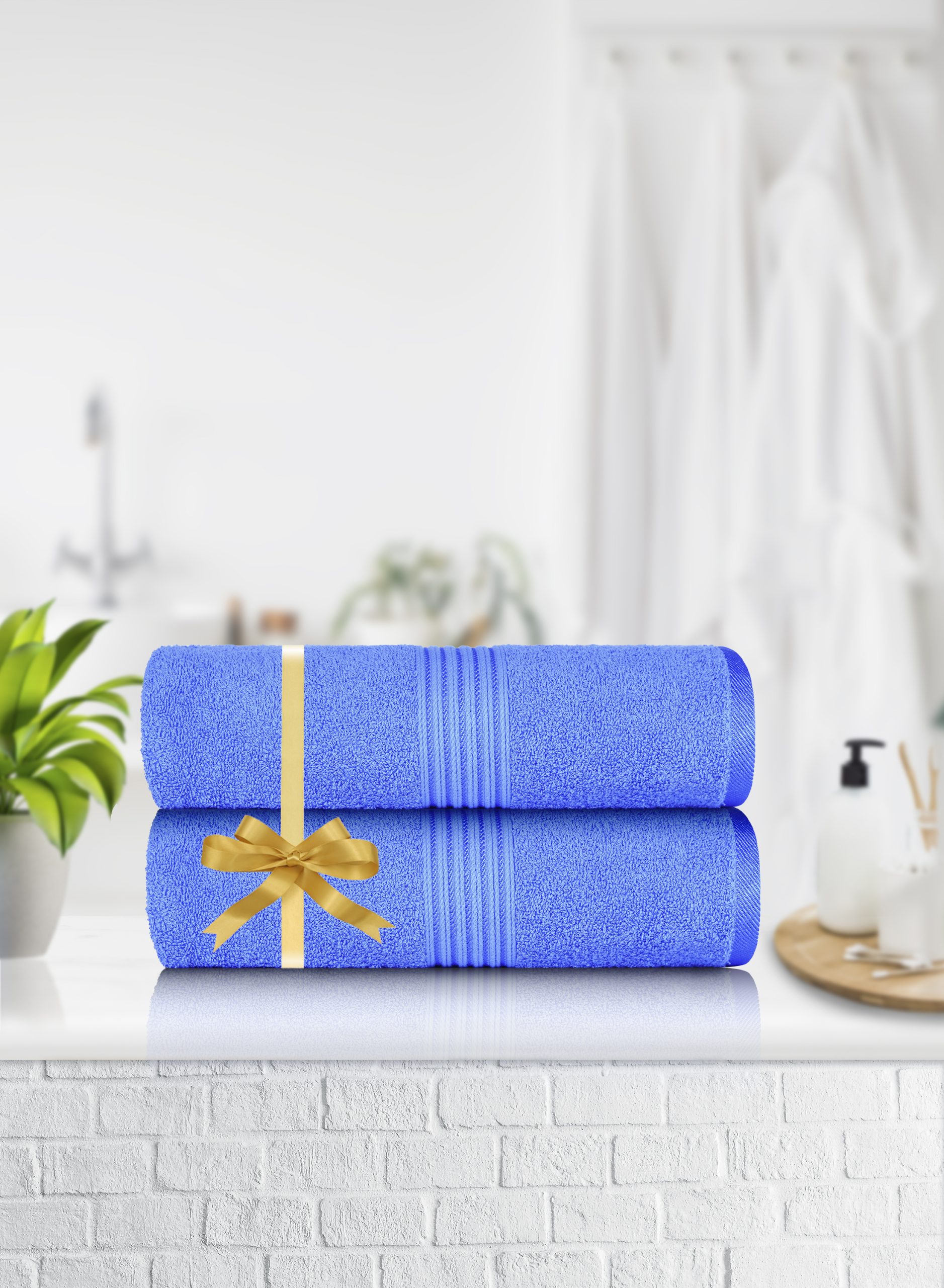 Desire Series- Jumbo Beach Towel Set (2 Pack, 90x180 cm) - 600 GSM Xtra Large Bath Towel - 100% Combed Cotton Bathsheets Highly Absorbent and Quick Dry Bath Towel - Super Soft Hotel Quality Towel