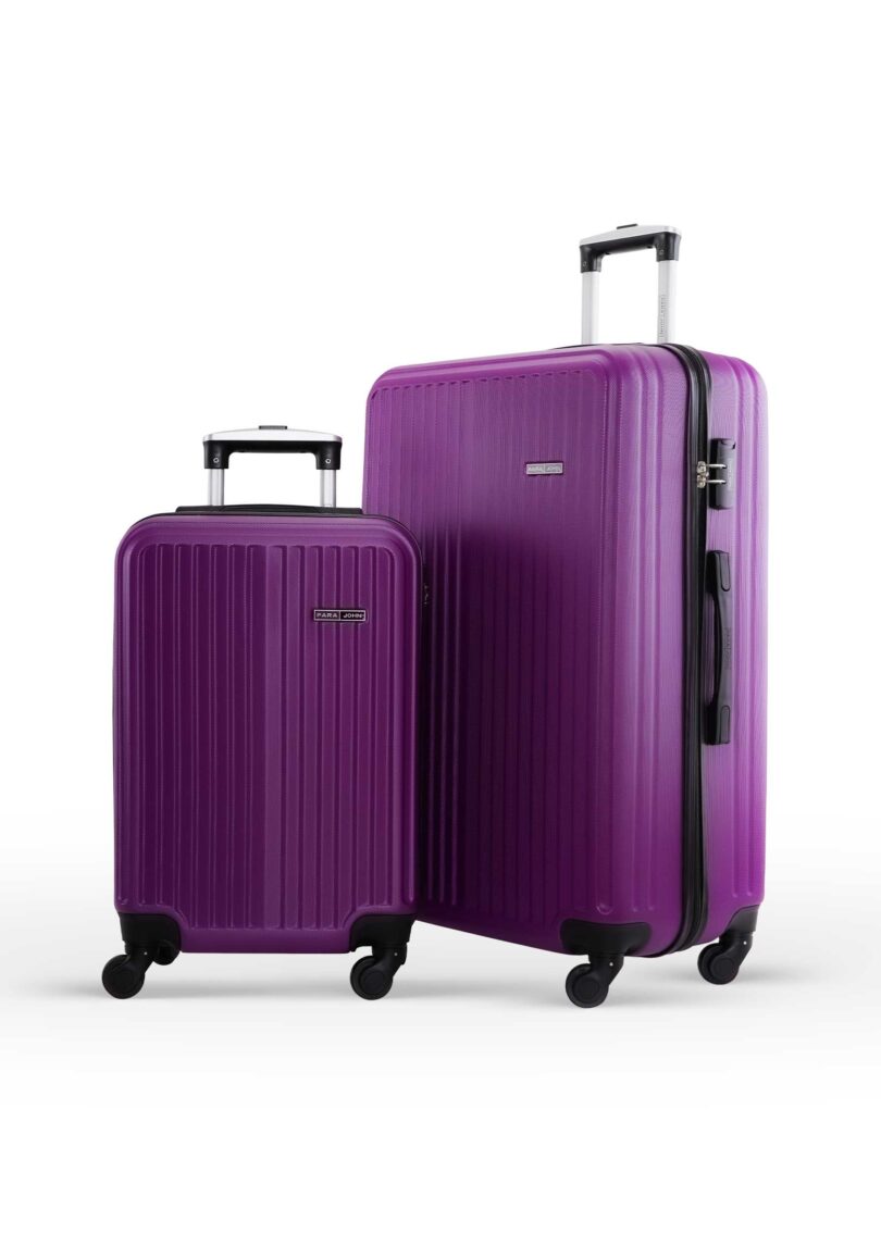2-Piece Purple ABS Hardside Travel Trolley Set