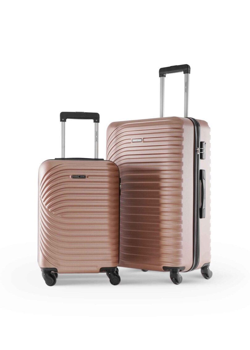 Rose gold 2-piece ABS travel luggage set