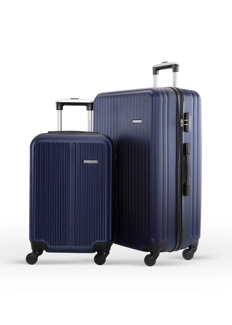 2-Piece Grey ABS Travel Trolley Luggage Set